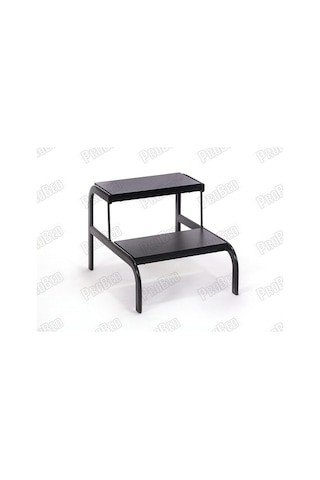 Eskabo Oval Metal Gövdeli İki Basamaklı Merdiven-siyah Labortech-4206