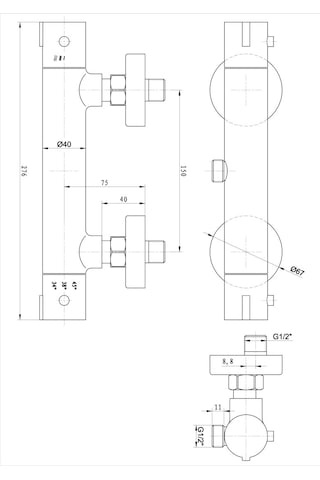 Fause Ktb102 Termostatik Banyo Duş Bataryası Krom