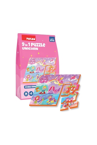 Puedo 36 Parça 9in1 Çift Taraflı Puzzle - Unicorn