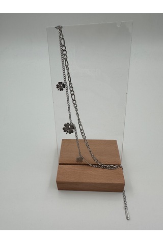 Xbaby Üç Yonca Şekilli Gümüş Renk Çelik Bileklik Gümüş