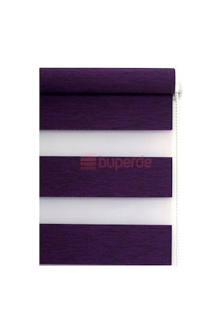 Buperde Mor Mürdüm Bambu Zebra Stor Perde