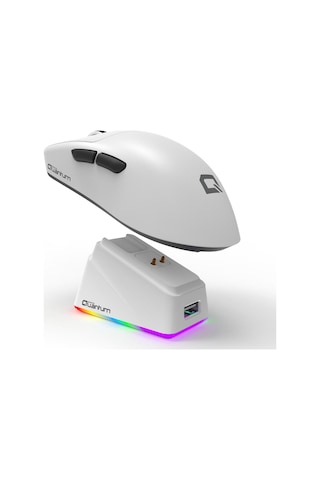 Quantum Gaming Fluxmouse G13 Pro 1000hz Paw3311 Rgb Şarj İstasyonlu 22.000 Dpı Kablosuz Beyaz Gaming Mouse