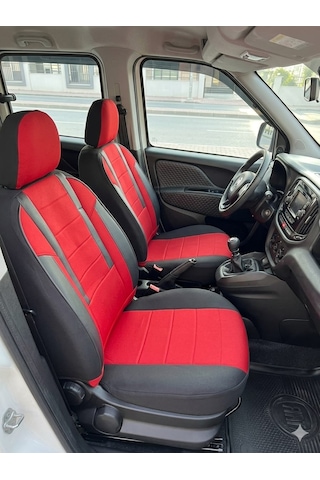 Favori Serisi Kırmızı Renault Kangoo İle Uyumlu Tam Set Oto Koltuk Kılıfı Arka Koltuk 2+1