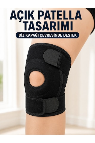 Trendexa Mey İthalat Patella Destekli Kısa Dizlik Ayarlanabilir Bantlı Diz Koruyucu Destek