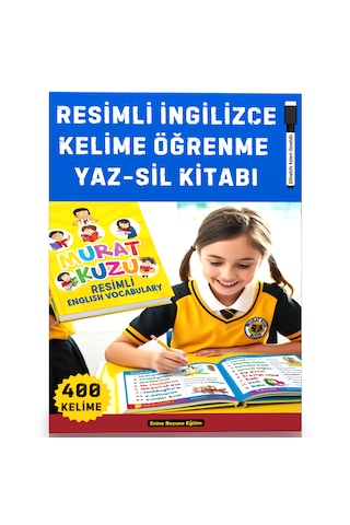 Resimli İngilizce Kelime Öğrenme Yaz-sil Kitabı 400 Temel Kelime