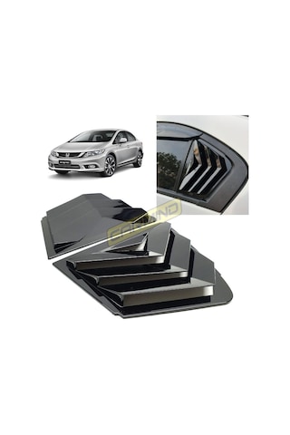 Honda Civic Fb7 Kelebek Cam Kaplama Vizörü Piano Black 2012-2015