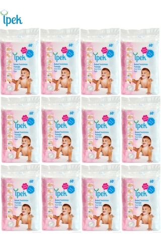 İpek Bebek Temizleme Pamuğu 720 Adet (12Pk*60)