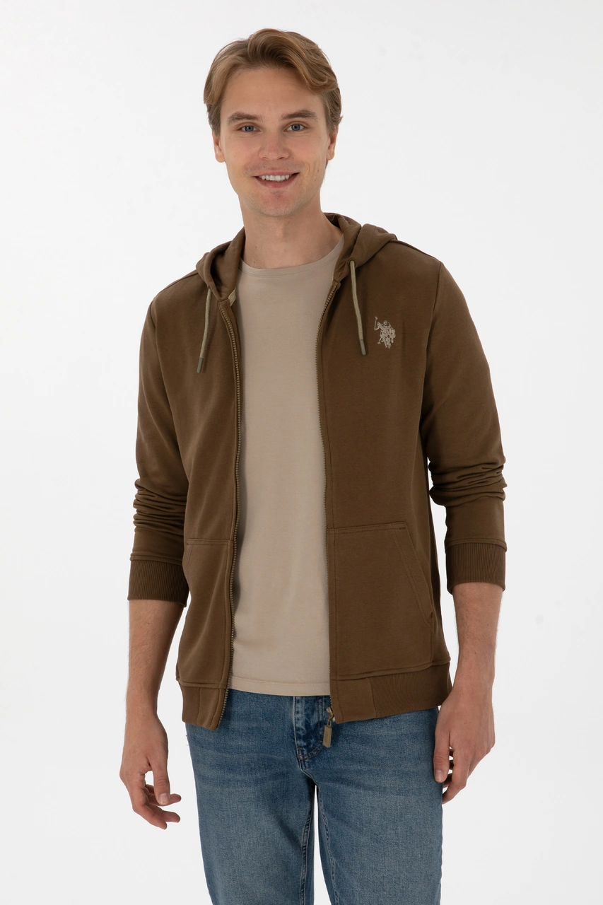 U.S. Polo Assn. Erkek Haki Örme Hırka 50313748-VR027