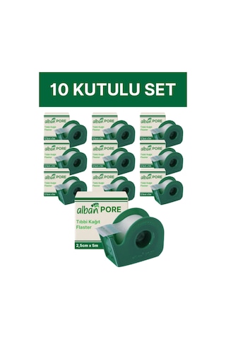 Kağıt Flaster 2,5cmx5m, 10 Kutulu Set, Medikal Pore Cerrahi Bant