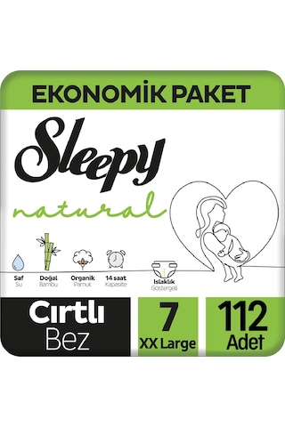 Sleepy Natural Bebek Bezi Ekonomik Paket 7 Numara 28 x 4 112 Adet 4'lü