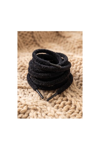 Last İcon Siyah Peluş Kadife Yuvarlak Ayakkabı Bağcığı 120 Cm Siyah