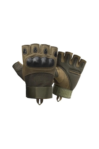 Yarım Parmak Cay225 M Beden Korumalı Taktik Eldiven Haki