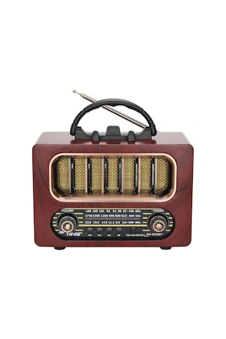 Orta Boy Retro Ahşap Tasarım Bluetooth Hoparlörlü Radyo Fm/am Destekli, Şarjlı Ve Taşınabiliri Rad