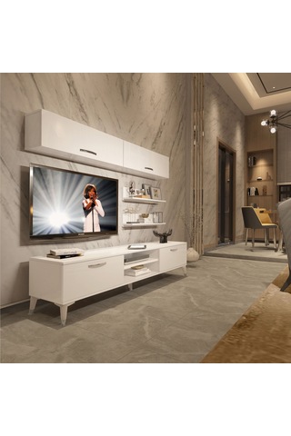 Decoraktiv Eko 5 Slm Dvd Silver Tv Ünitesi Tv Sehpası Beyaz