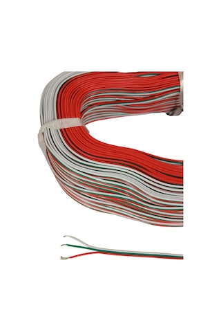 3 Pin Jst Elektrik Kablosu 3'lü Şerit Led Kablo 3x0,22mm Kalaylı %100 Bakır Kordon Kablo 100m