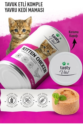 Tavuklu Yavru Kedi Konservesi Pate Ve Yumuşak Formda 415 Gr