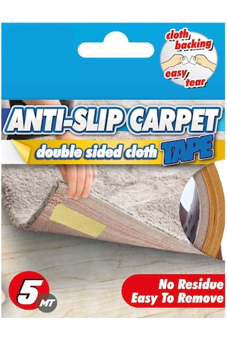 2 Adet - Halı Kaydırmaz Bant, Halı Kilim Sabitleme Ve Yapıştırma Bandı, En: 50 Mm, Boy: 5 Metre