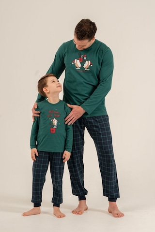 Arnetta Wonderful Time Baba Oğul Yeşil Uzun Kol Pijama Takım Ar3823-a-v1 Ar3823-a-v1