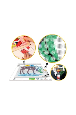 Elmas Boyama Karikatür Elmas Nakış Tam Set Elmas Mozaik Taklidi Noel Süslemeleri 20x30cm