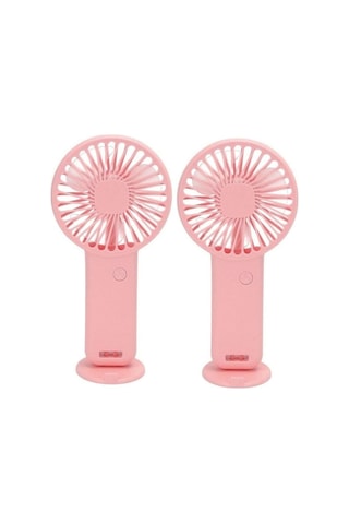 2 Adet Mini Fan,telefon Tutucu,portatif El Vantilatörü Pembe 9,3x19cm