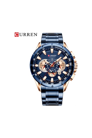 Curren 8363 Erkekler İçin Kuvars Erkek Kol Saati Paslanmaz Çelik Kayışlı Üç Alt Göstergeli İkinci Dakika Mikro Saniye Kronograf Tarih Takvim Göstergesi Su Geçirmez Işıldayan İğneler Giyilebilir Çok Renkli