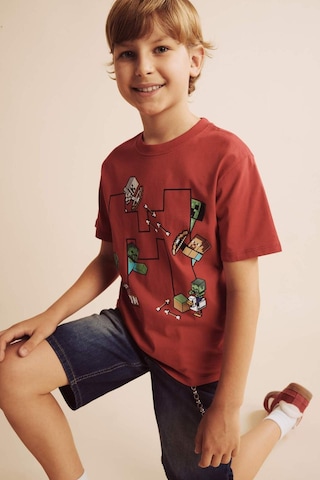 Defacto Minecraft Oversıze Bisiklet Yaka Kısa Kollu Tişört Erkek Çocuk H3708a826smrd227 Kırmızı-rd227