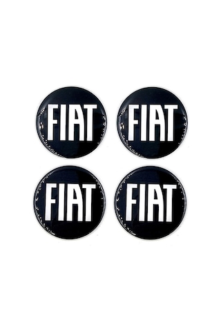Fiat Tasarım Damla Sticker Siyah Fiat Jant Göbeği 5.5cm Uyumlu