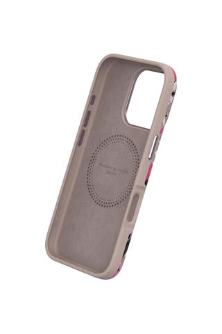 Onegif Apple iPhone Uyumlu 15 Pro Max Flower Series Magsafe Kapak - Pembe Arka Kapak
