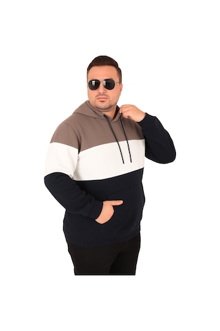 Moc Grande Mocgrande Büyük Beden Kapüşonlu 3ip Sweat Mg 25725 Vizon Vizon