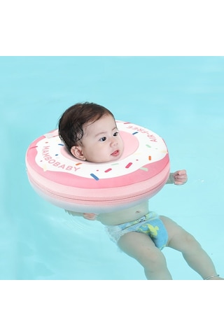 Mambobaby Emniyet Kemerli Bebek Yüzme Boyun Simidi Renkli Pembe