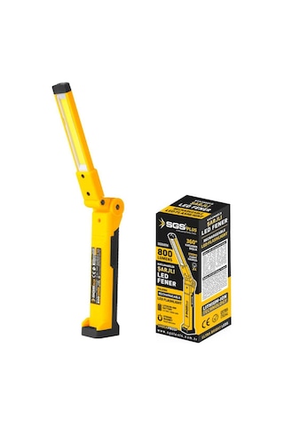 Sgs5056 Şarjlı Led Fener 800 Lümen Katlanır 3.7 Volt/ 2000 Mah Sarı