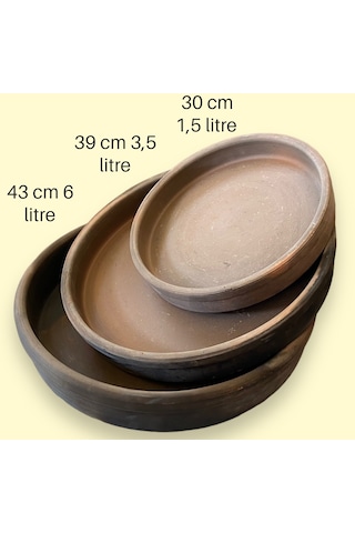 3'lü %100 Pişmiş Toprak Güveç-Fırın Tepsisi-Pişirme Kabı Seti Toprak