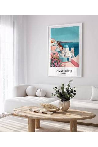Çerçevesiz Poster Santorini'nin Masmavi Hayalleri