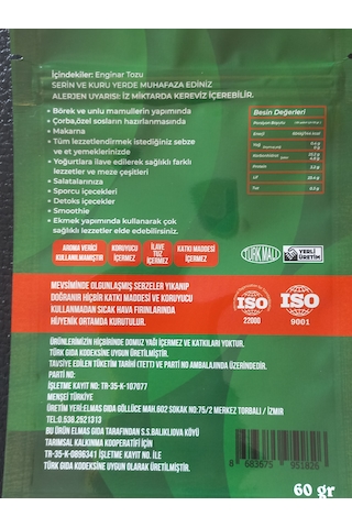 Enginar Yaprağı Tozu 60 G