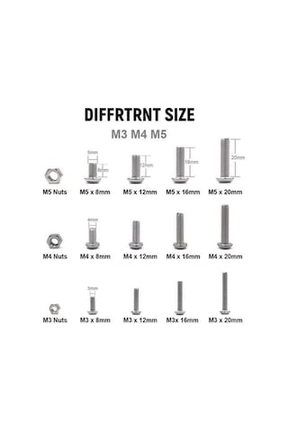 Trendooze Vida Uygulamalı Somun Seti Set Renk, Paslanmaz Parça M3/m4/m5 Kutulu Kolay Gümüş Düzenleyici Depolama, Çelik Boyutlarında 500 304 & - Fi