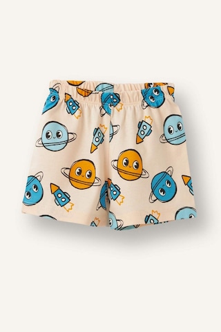 Defacto Desenli Kısa Kollu Üst Şort Alt 2li Pijama Takımı Erkek Bebek H5392a526hsog614 Turuncu-og614