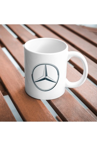 Applucky Mercedes Logo Tarihçesi Baskı Kupa Bardak Beyaz