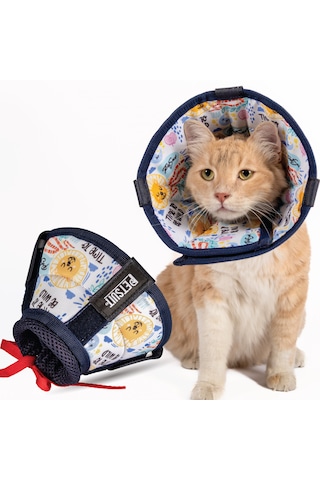 Petsuit Elizabeth Yakalık Kedi Siyah, Rahat Ve Ayarlanabilir Koruma Boyunluğu Kedi Yakalık