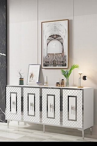 Ka1510bs Puma Konsol, Tv Sehpası Beyaz-sılver 150cm Beyaz-sılver
