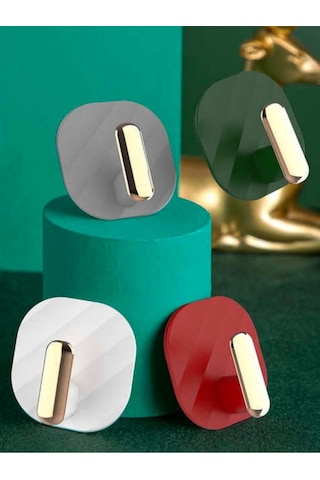 Mucit Home 2 Adet Retro Gold Detaylı Havlu Askısı Kendinden Yapışkanlı Banyo Askısı Renkli