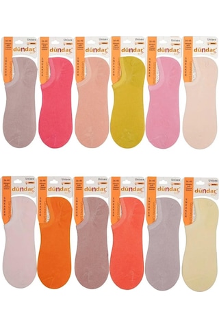 Dündar Çorap Dündar Kadın Modal Plus Pastel Renk Sneaker Çorap 6876 - 12 Adet