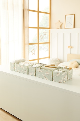 Ocean Home Textile 6'lı Çocuk Odası Dinozor Çekmece İçi Düzenleyici Kutu