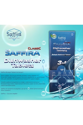 Saffira 3 ü 1 Arada Classic Bulaşık Makinesi Tableti 30'lu