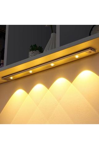 Tenfowee Akıllı Usb Şarjlı İndüksiyon Led Lamba, 60cm Uzunluk, Üç Renk Aydınlatma, Dolap Ve Vitrin Aydınlatması İçin İdeal Çok Renkli