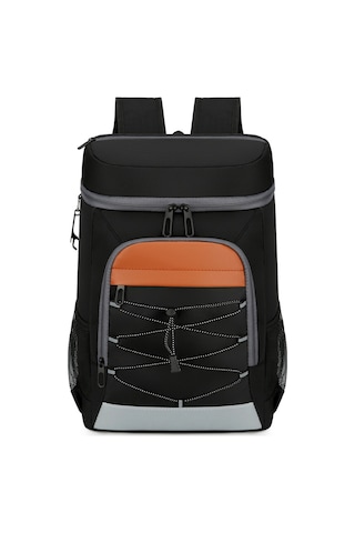 Mufunye Outdoor Kampanya Soğuk Saklama Sırt Çantası Isı Yalıtımlı Su Geçirmez Büyük Kapasiteli Piknik Yemek Çantası Siyah Siyah