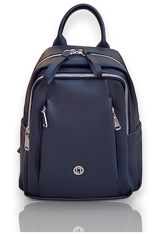 Çantachım Kadın Deri Sırt Çantası Çok Gözlü Siyah