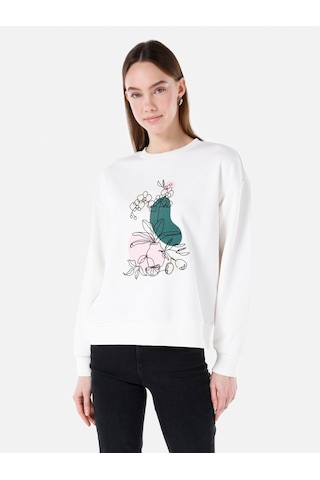 Colin's Colins Beyaz Kadın Sweatshirt Cl1068067 Q1.v2 Ofw Beyaz