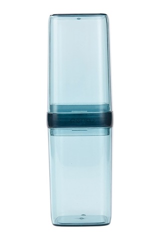 Sones Seyahat Diş Fırçası Kutusu Taşınabilir Çiftler Seti Ağız Suyu Bardağı Şeffaf Mavi Diğer