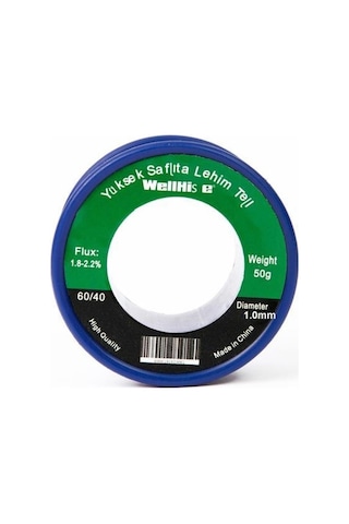 Wellhise Lehim Teli 1.0mm 50gr 60/40 Fluxlu Lehim Teli