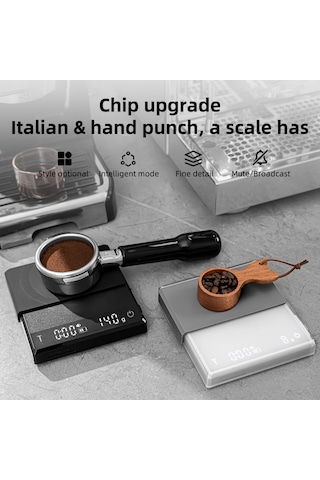 Zamanlayıcılı Mini Kahve Terazisi, 2kg/0,1g Doğru 3 Siyah Diğer